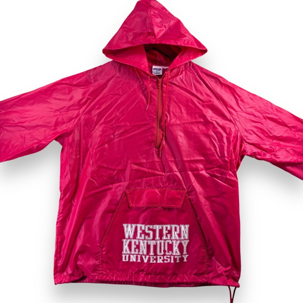 MVP Vintage Western Kentucky Pullover Mens Large Red Windbreaker Jacket